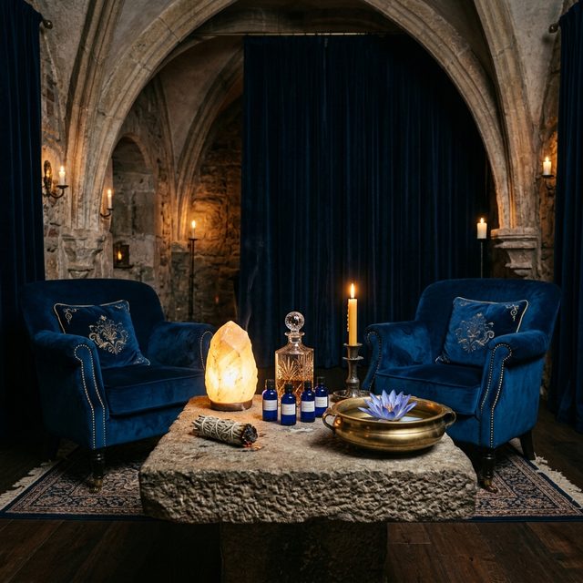 Intimate bespoke appointment setting in arched sanctuary salon